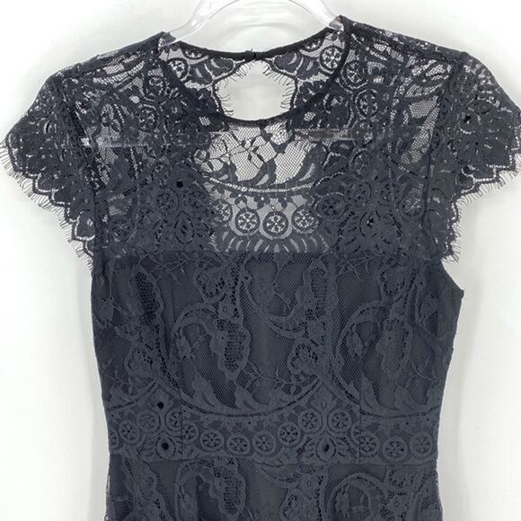 New BB DAKOTA Womens Black Dress Size 4  Open Back Lace Whimsy Goth Party - Picture 3 of 10